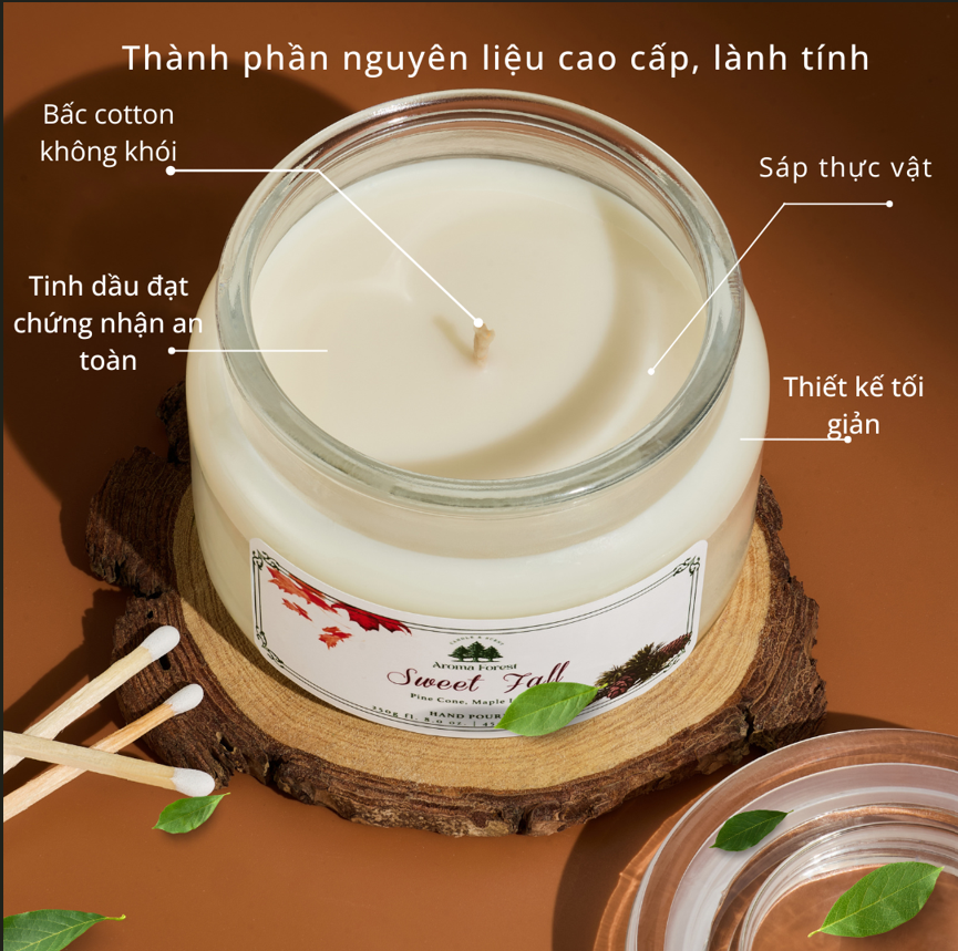 Nến Thơm Cao Cấp Aroma Forest 250g - Hương hoa tươi mới Wild Blooming.