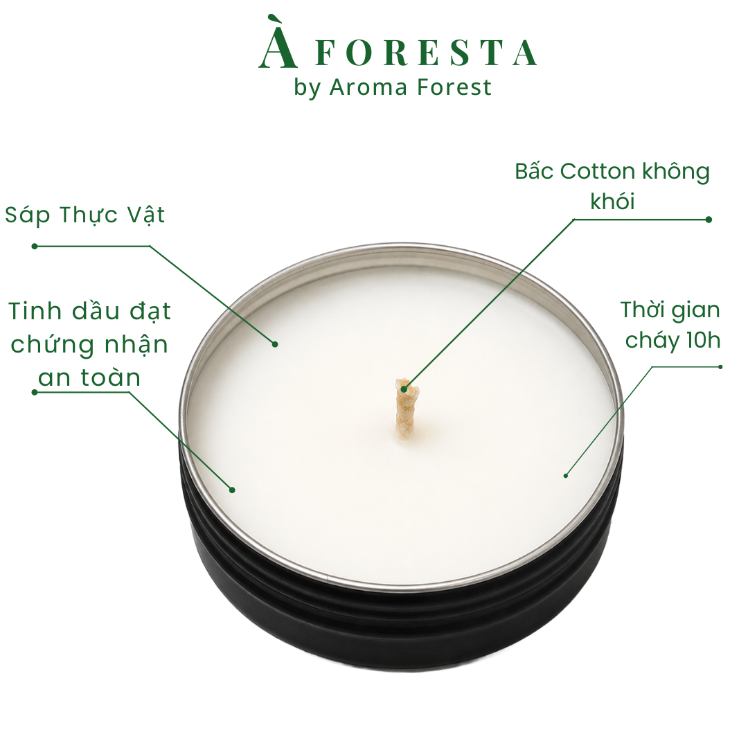 Nến Thơm Cao Cấp À FORESTA mini 50g – Hương Gỗ tươi Fresh Harmony-Thơm phòng, thư giãn, quà tặng.