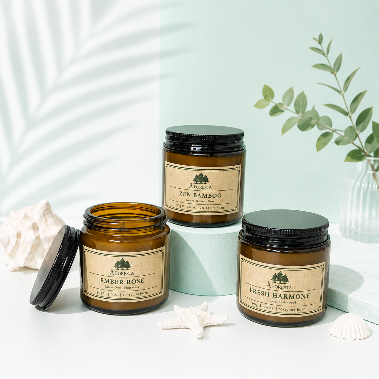 Nến Thơm Cao Cấp À FORESTA 90g – Hương Hoa Hồng Ember Rose-Thơm phòng, thư giãn, quà tặng.
