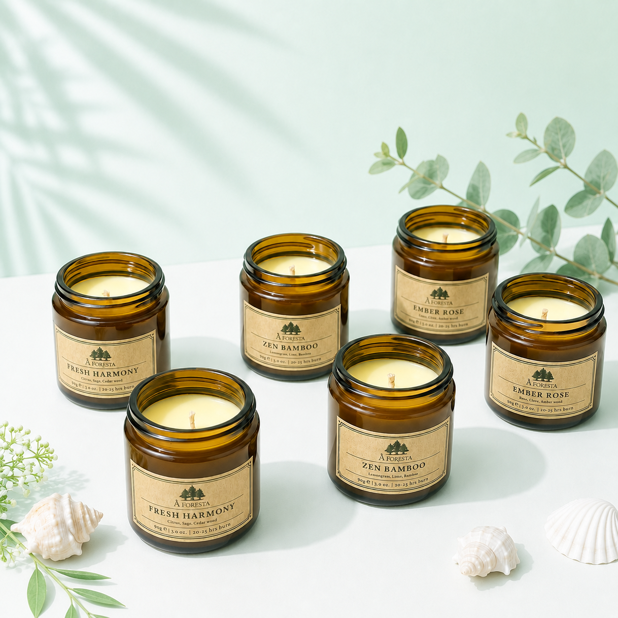 Nến Thơm Cao Cấp À FORESTA 90g – Hương Hoa Hồng Ember Rose-Thơm phòng, thư giãn, quà tặng.